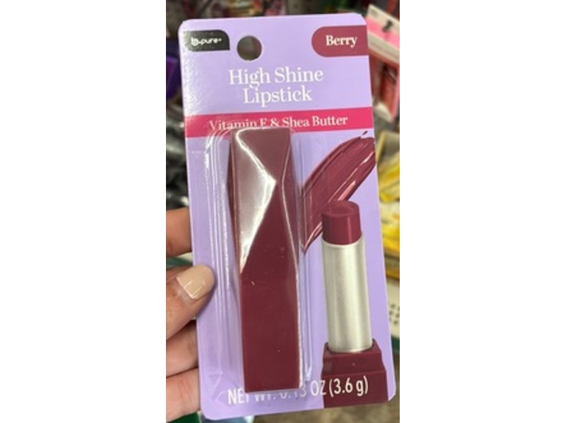 b-Pure High Shine Lipstick, Berry, 0.13 oz/3.6 g