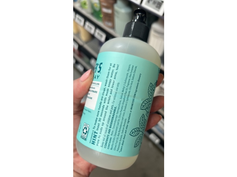 Mrs. Meyer's Clean Day Hand Soap, Mint Scent, 12.5 fl oz/370 mL