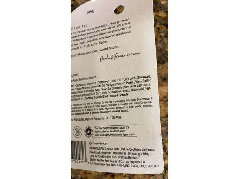 Raw Sugar Soothing Lip Balm, Pineapple + Maqui Berry + Coconut, 0.25 oz/7 g