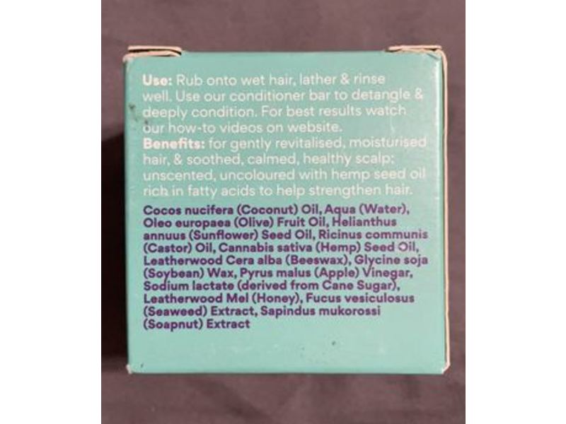 Beauty And The Bees Shampoo Bar, Honey & Hemp Seed Oil, 120 g