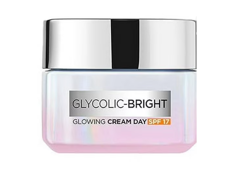 Loreal Paris Glycolic Bright Glowing Cream, SPF 17 Glycolic Acid, 1.70 oz/50 mL