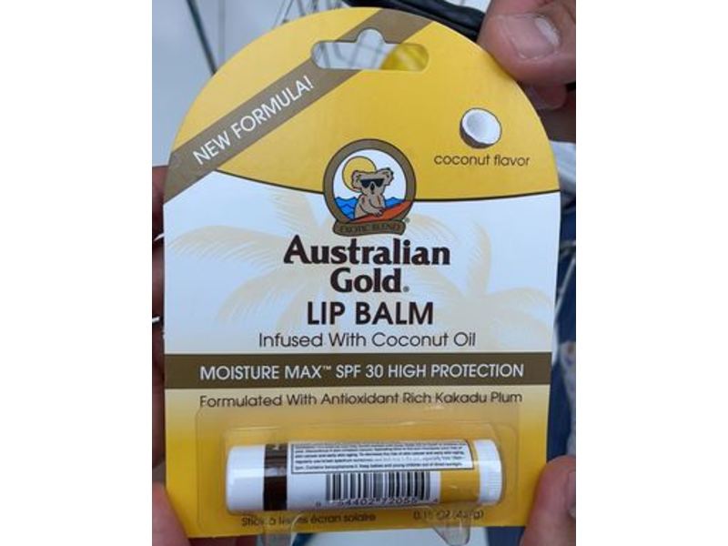 Australian Gold Lip Balm, SPF 30, Coconut, 0.16 oz/4.2 g