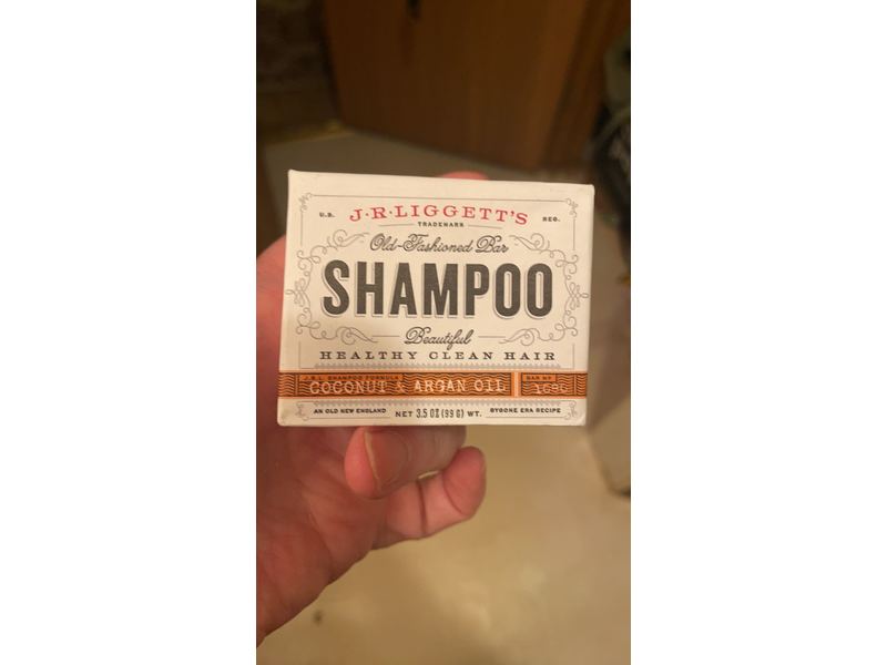 J.R. Liggett's Old-Fashioned Shampoo Bar, Coconut & Argan Oil, 3.5 oz/99 g