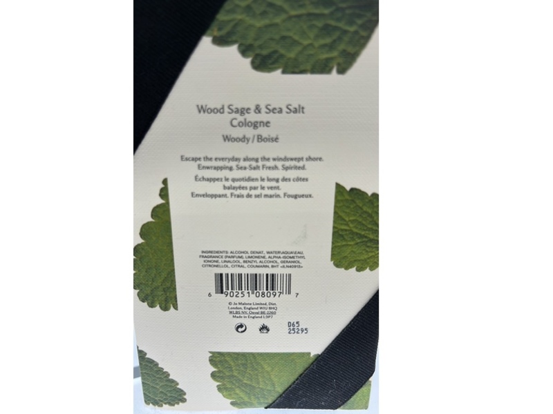 Jo Malone London Cologne Spray, Wood Sage & Sea Salt, 3.4 fl oz/100 mL