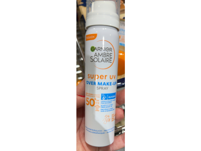 Garnier Ambre Solaire Super UV Over Make - Up Spray, SPF 50, 75 mL