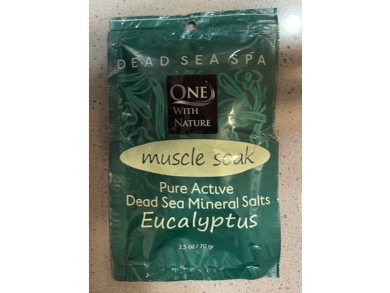 One With Nature Pure Active Dead Sea Mineral Salts Muscle Soak, Eucalyptus, 2.5 oz/70 g