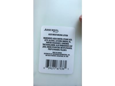 Assured Daily Moisturizing Lotion Aloe 20 Fl Oz Ingredients And Reviews