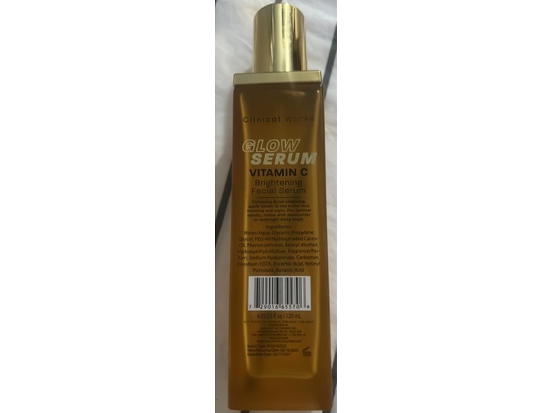 Clinical Works Glow Serum, Vitamin C, 4.5 fl oz/120 mL
