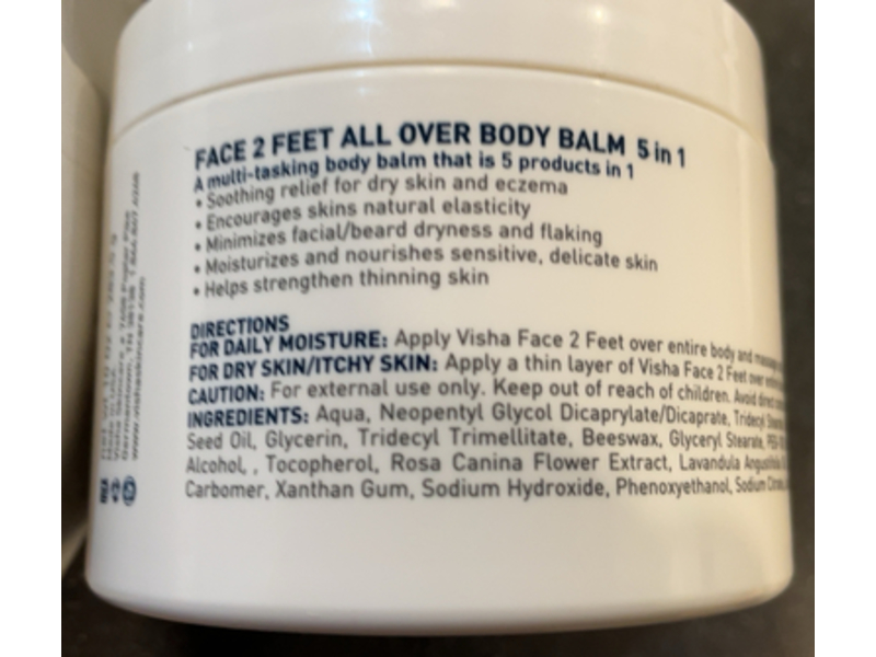 Visha Face 2 Feet 5 In 1 All Over Body Balm, 10 oz