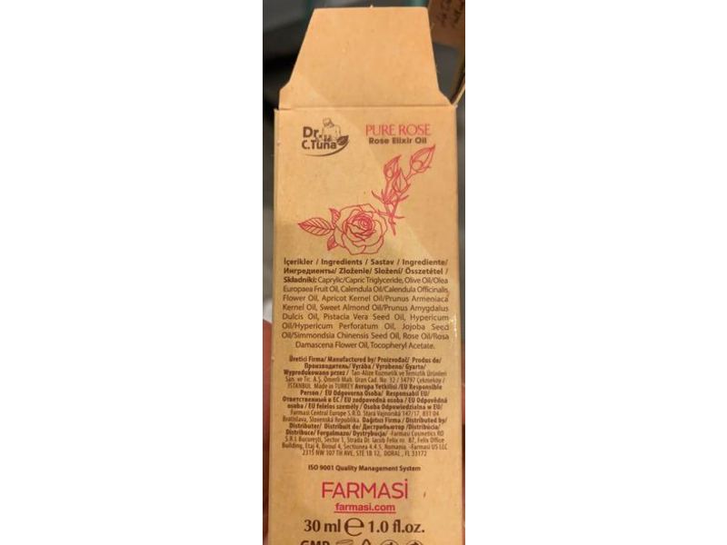 Dr. C. Tuna Rose Elixir Oil, Pure Rose, 1 fl oz/30 mL