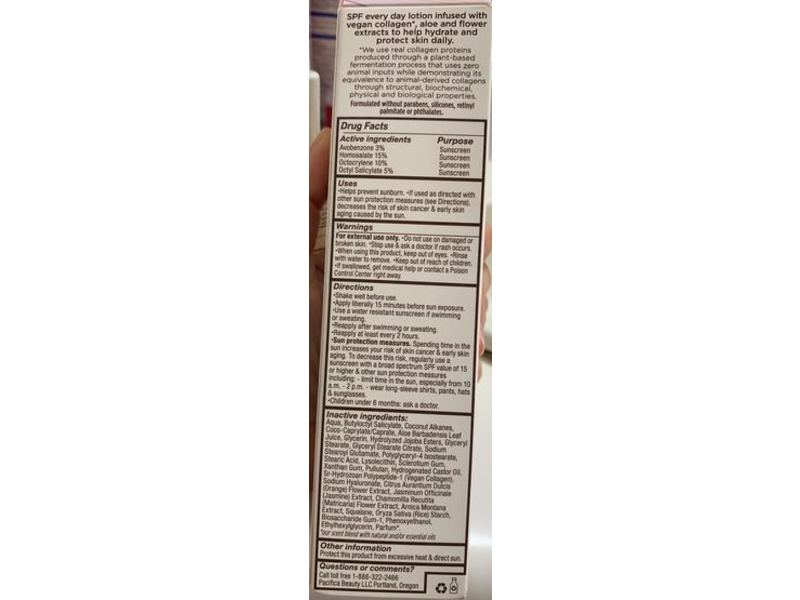 Pacifica Vegan Collagen Every Day Lotion, SPF 30 Protection, 1.7 fl oz/50 mL