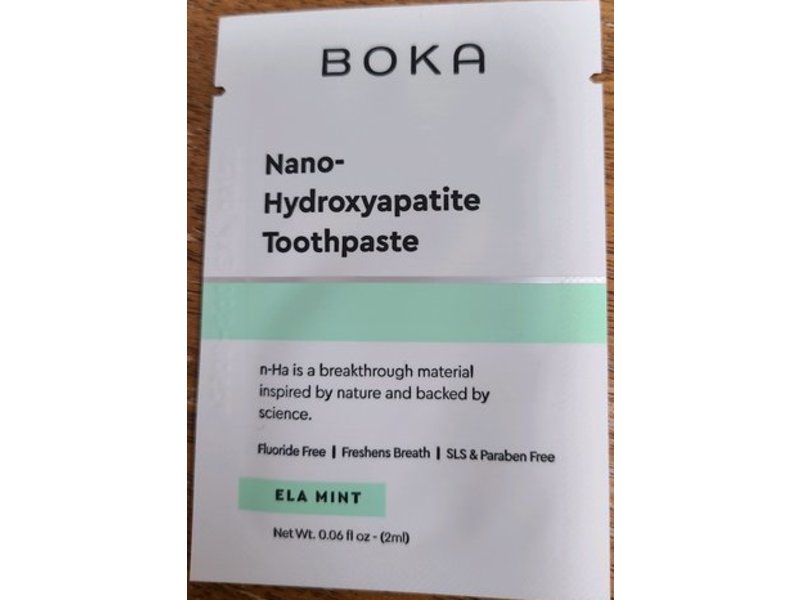 Boka Nano-Hydroxyapatite Toothpaste, Ela Mint, 0.06 fl oz/2 mL