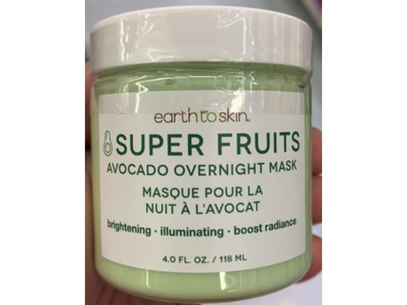 Earth to Skin Super Fruits Overnight Mask, Avocado, 4.0 fl oz/118 mL