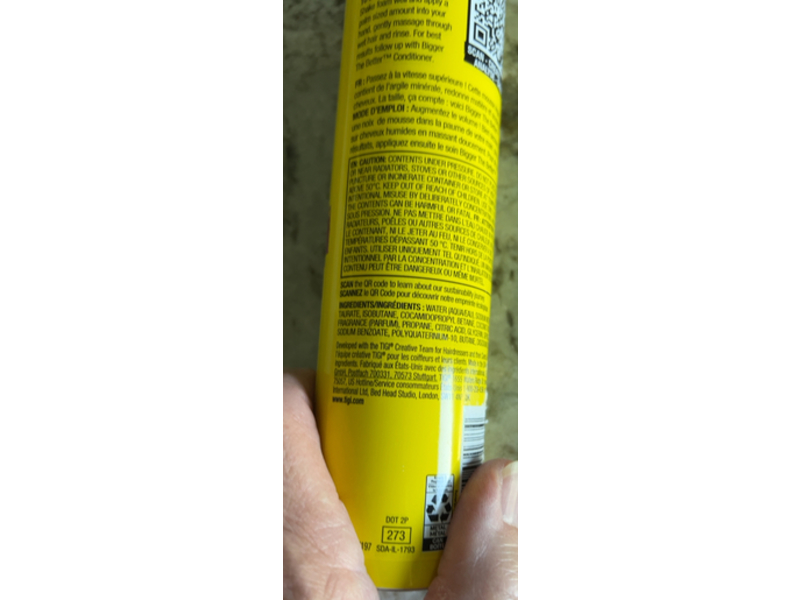 Bed Head Tigi Bigger The Better Volume Foam Shampoo, 6.8 oz/200 mL