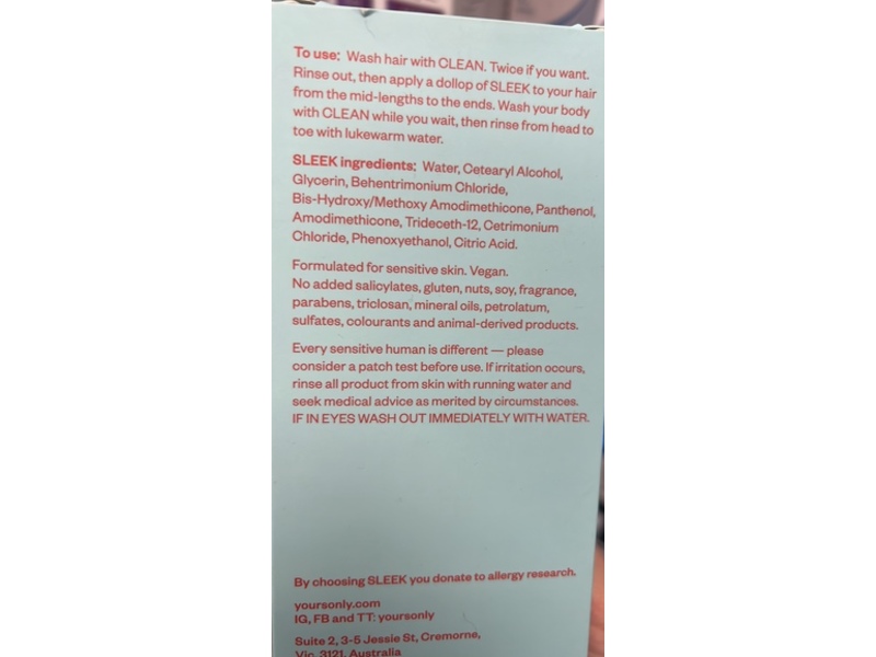 Yours Only Sleek Hair Conditioner, 500 mL