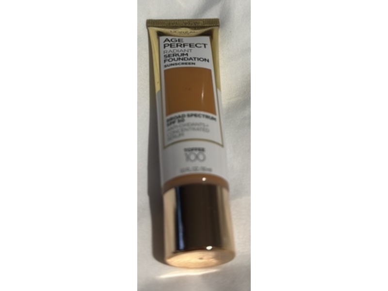 L'Oreal Paris Age Perfect Radiant Serum Foundation Sunscreen, SPF 50 Toffee, 1 oz/30 mL