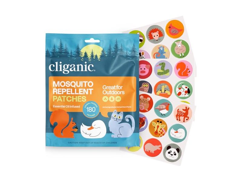 Cliganic Mosquito Repellent Patches, Animal Friends, 1.44 oz, 180 Count