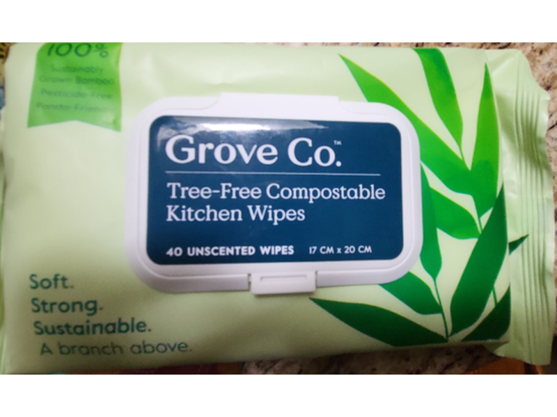 Grove Co tree Free Compostable Kitchen Wipes, 40 Wipes