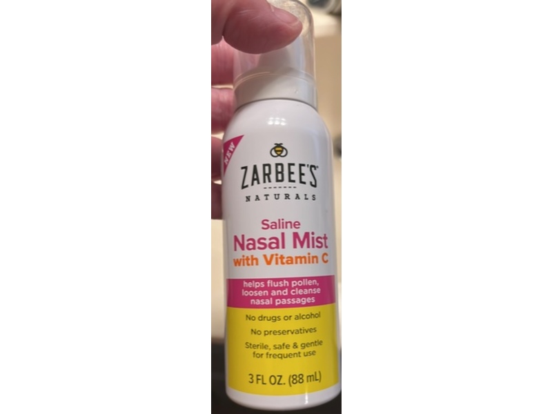 Zarbee's Naturals Saline Nasal Mist, Vitamin C, 3 fl oz/88 mL