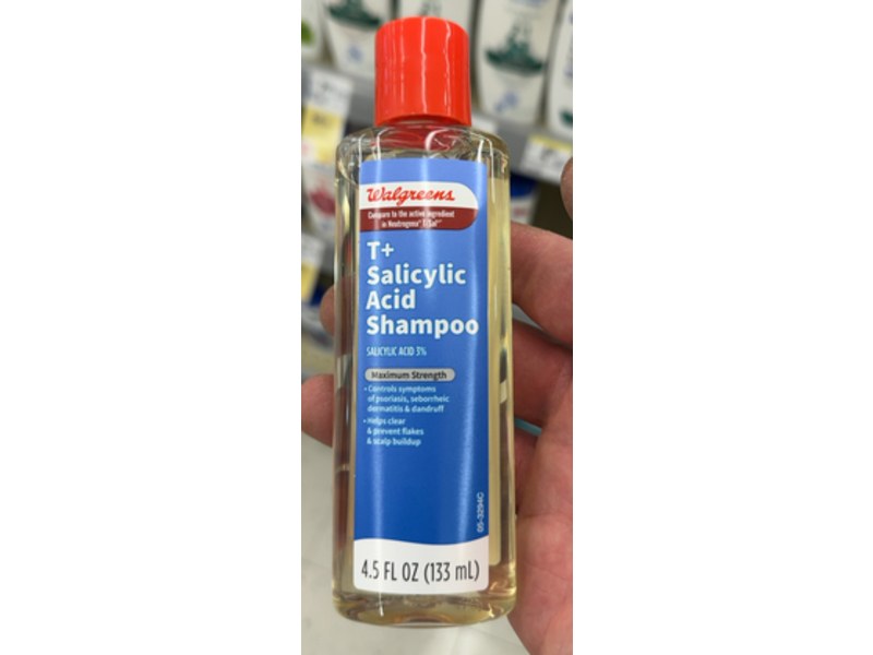 Walgreens T+ Salicylic Acid Shampoo, Maximum Strength, 4.5 fl oz/133 mL