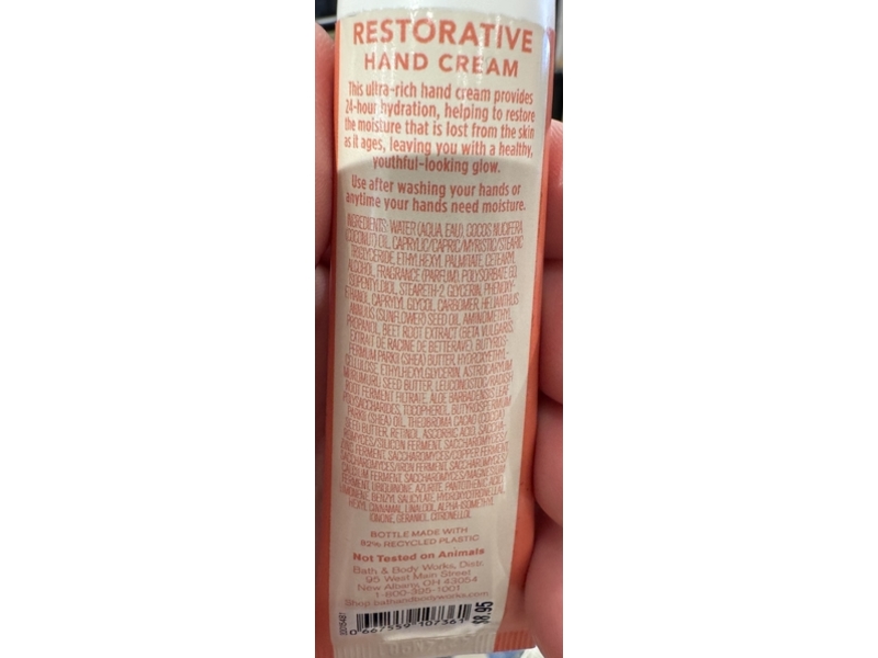 Bath & Body Works Restorative Hand Cream, 1 fl oz/29mL