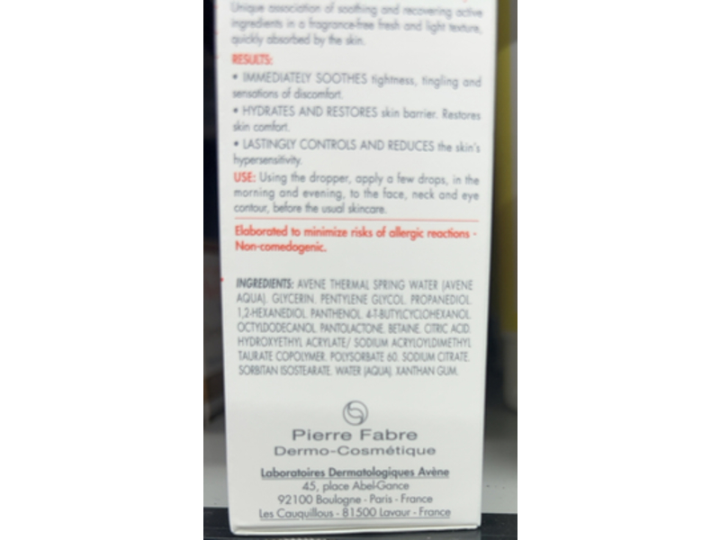 Avene Tolerance CONTROL Intensive Skin Recovery Serum, 30 mL