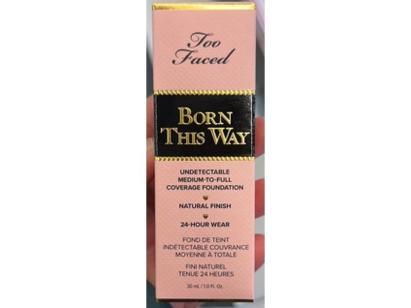Too Faced Born This Way Undetectable Medium-To-Full Coverage Foundation, Almond, 1 fl oz/30 mL
