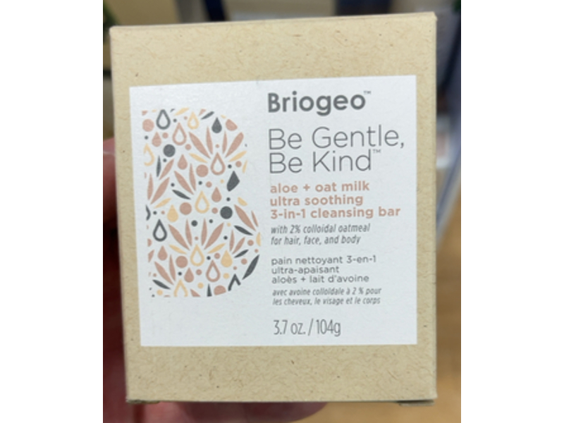 Briogeo Be Gentle Be Kind Cleansing Bar Soap, Aloe+Oat Milk, 3.7 oz/104 g