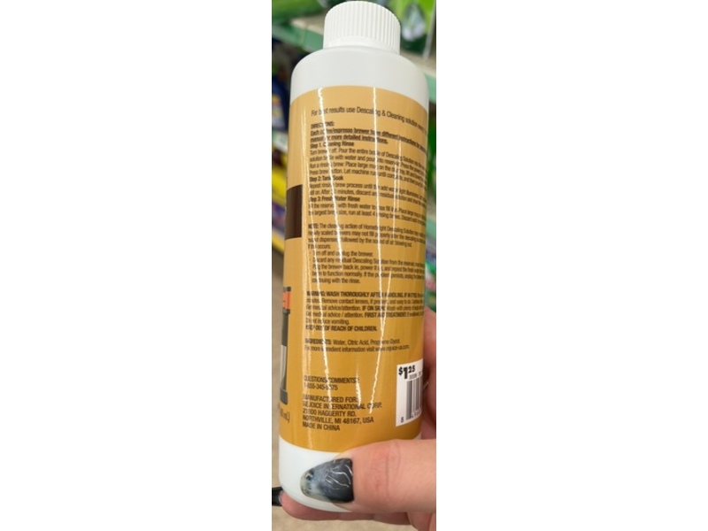 Homebright Coffee & Espresso Machine Descaling & Cleaning Solution, 13.5 fl oz/400 mL