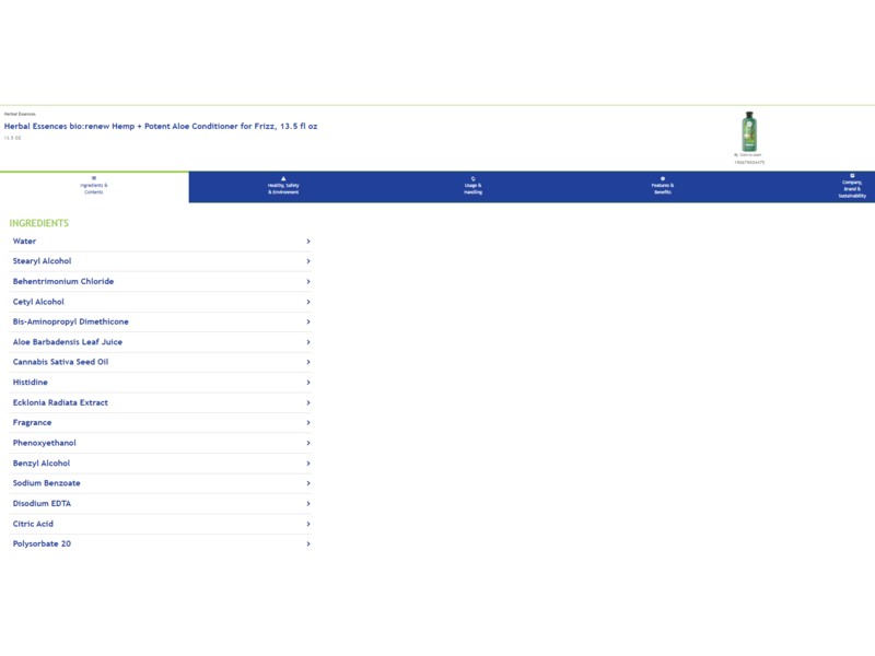 Herbal Essences Hemp + Potent Aloe Vera Conditioner, 13.5 fl oz/400 mL