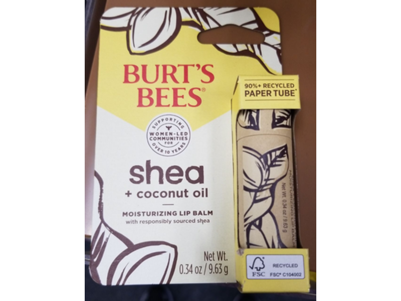 Burt's Bees Moisturizing Lip Balm, Shea + Coconut Oil, 0.34 oz/9.63 g