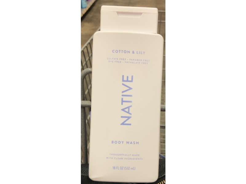 Native Body Wash, Cotton & Lily, 18 oz/532 mL