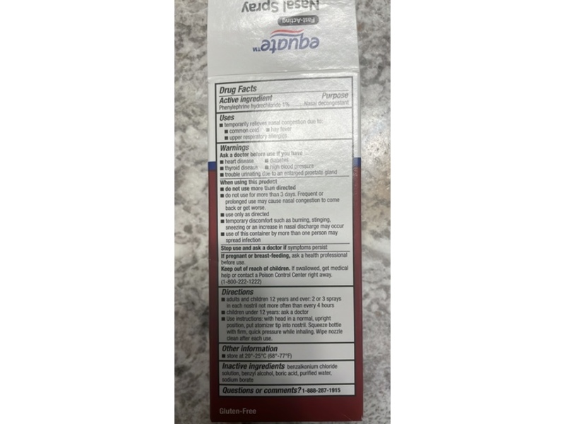 Equate Fast-Acting Nasal Spray, 1 fl oz/30 mL,Pack Of 2