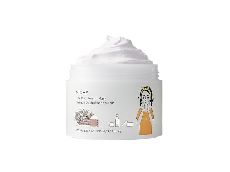 Midha Rice Brightening Mask Wash Off, 3.38 fl oz/100 mL