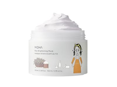 Midha Rice Brightening Mask Wash Off, 3.38 fl oz/100 mL
