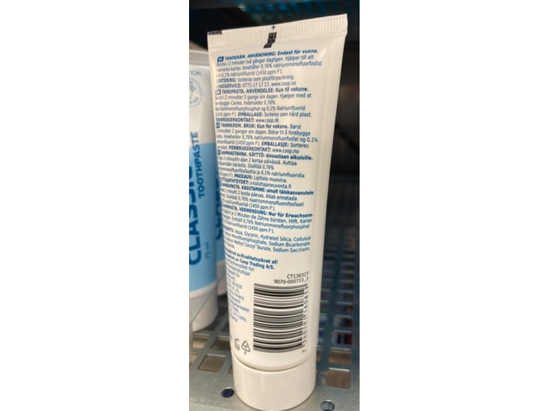 Coop Classic Toothpaste, 75 mL