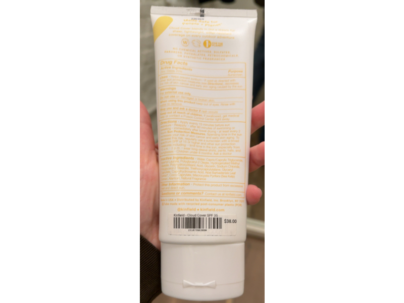 Kinfield Cloud Cover Mineral Body Sunscreen, SPF 35, 7 oz/200 g