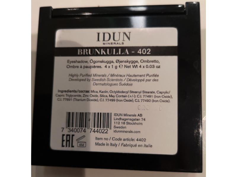 Idun Minerals Eyeshadow Quad Palette, Brunkulla, 0.03 oz/1 g