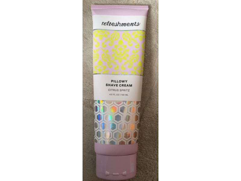 Refreshments Pillowy Shave Cream, Citrus Spritz, 4.5 fl oz/130 mL