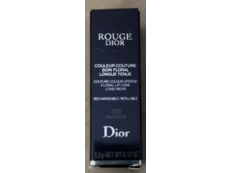 Dior Rouge Couture Colour Lipstick, Refillable, 760 Favorite Velvet Finish, 0.12 oz/3.5 g
