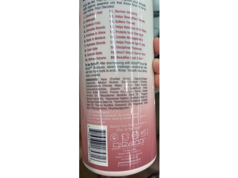 Giovanni 2chic Frizz Be Gone Conditioner, Shea Butter & Sweet Almond Oil, 24 fl oz/710 mL