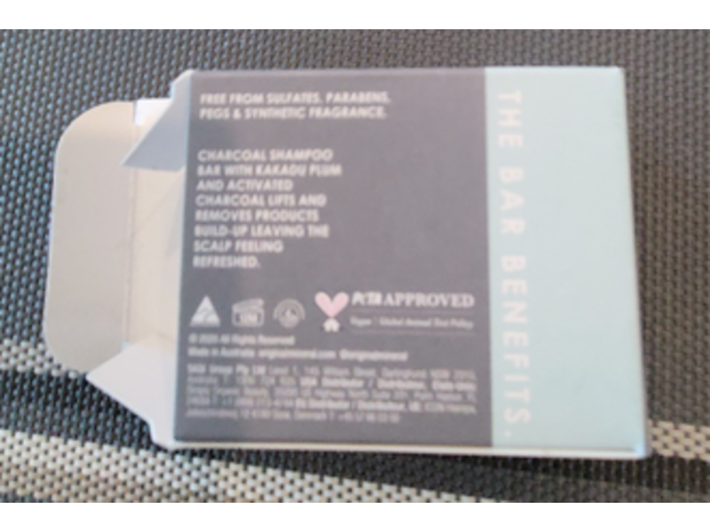 O&M Vegan Clean Shampoo Bar, Charcoal, 2.47 oz/70 g