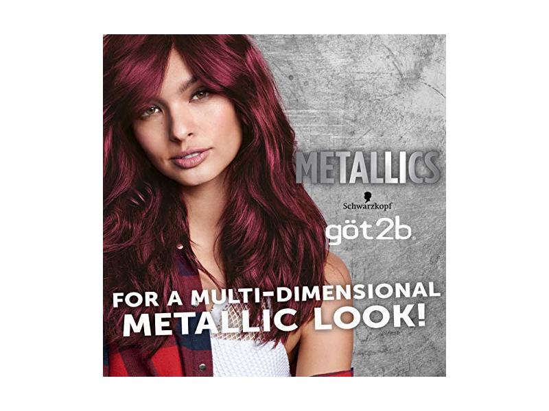 Schwarzkopf Got2b Metallics Permanent Hair Color, M68 Dark Ruby, 1 Application