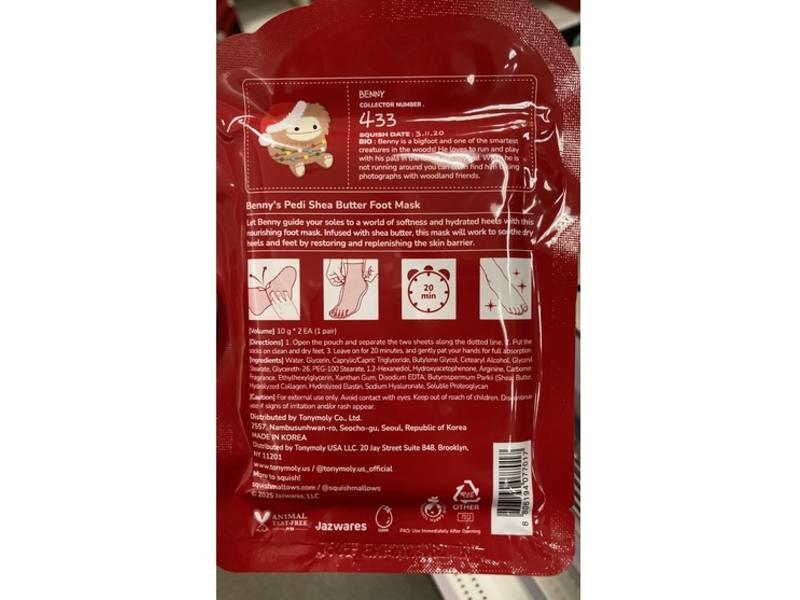 Tony Moly Pedi Foot Mask, Benny's Pedi, 10 g