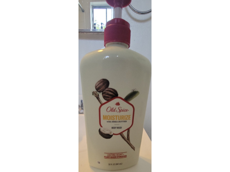 Old Spice Moisture Body Wash, Shea Butter, Lasting Scent, 30 fl oz/887 mL, Pack Of 4