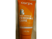 Carpe Sweat Absorbing Feminine Care Deodorant, Unscented, 3 oz/85 g - Image 2