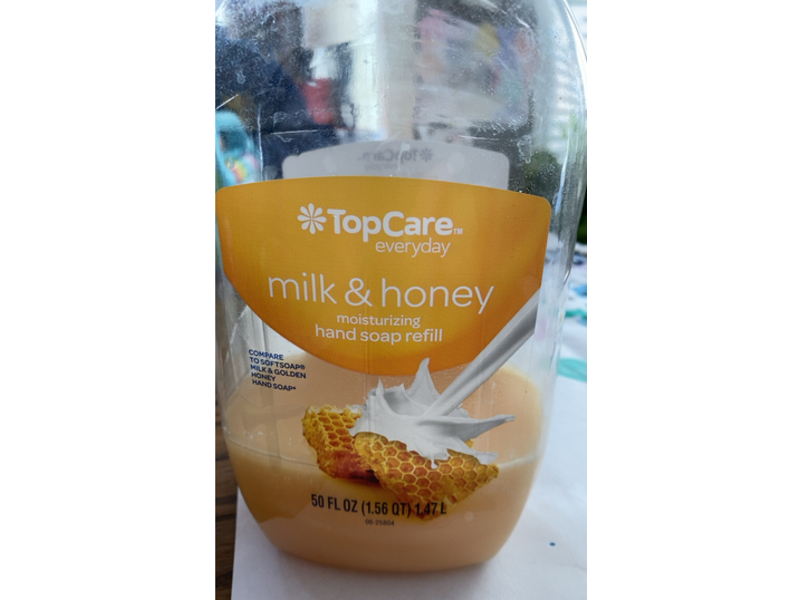 TopCare Everyday Moisturizing Hand Soap, Milk & Honey, 50 fl oz/1.47 L