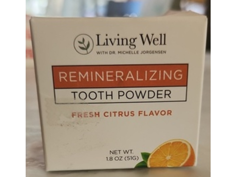 Living Well With Dr. Michelle Remineralizing Tooth Powder, Fresh Citrus Flavor, 1.8 oz/51 g