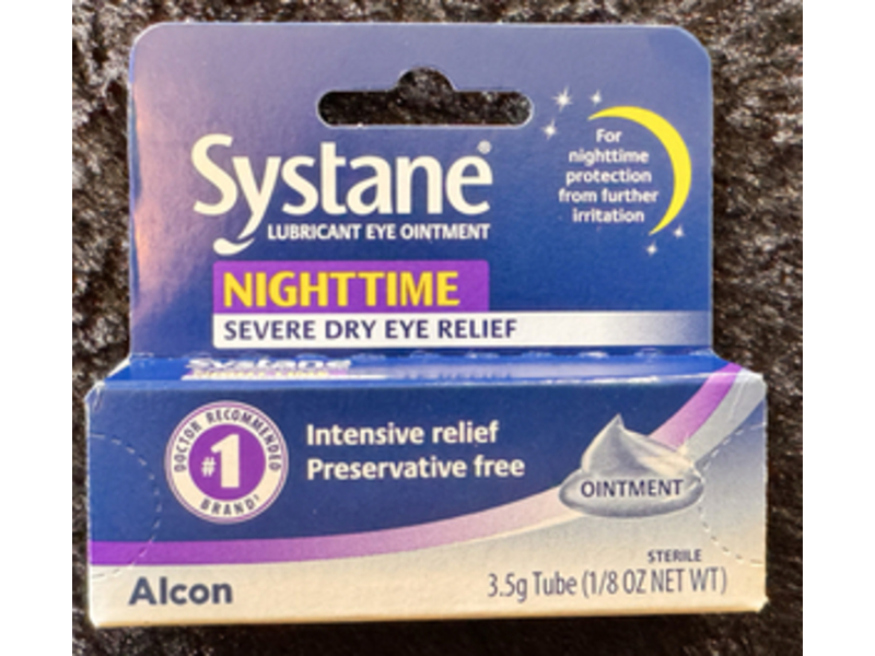 Systane Alcon Lubricant Dry Eye Relief Ointment, 1/8 oz/3.5 g, Pack Of 2