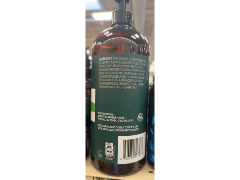 Real Root By Sprouts Moisturizing Body Wash, White Cedar & Sage, 32 fl oz/946 mL